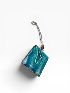 Teal Agate Square Pendant Bag Swag